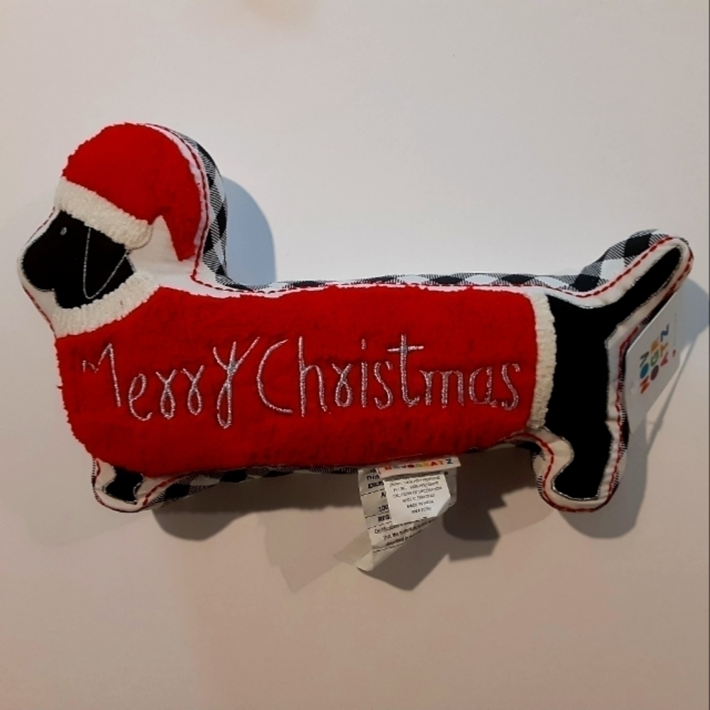 Dachshund Doxie Dog Merry Christmas Pillow New